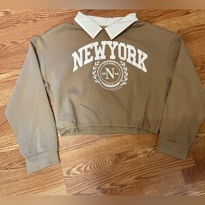 Peace Collective  cropped NY graphic sweatshirt, large